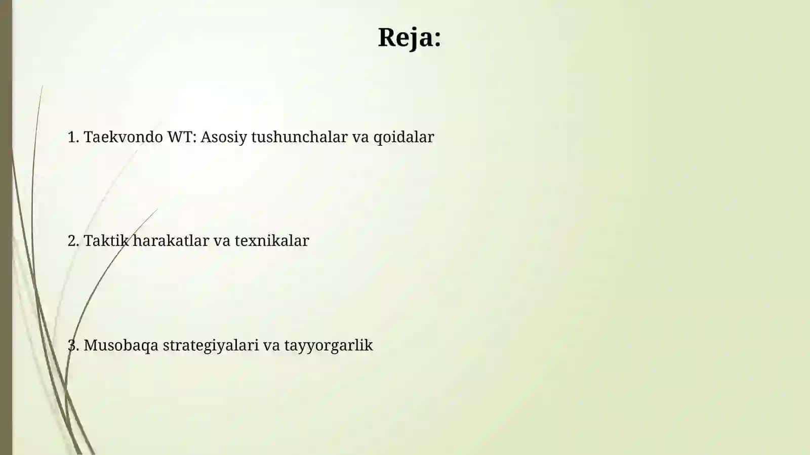 Taekvondo WT taktikasi va umumiytushuncha 2