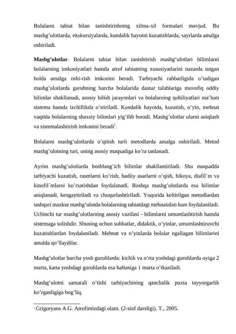 TABIAT BILAN TANISHTIRISH ORQALI MAKTABGACHA YOSHDAGI BOLALARDA EKOLOGIK MADANIYATNI RIVOJLANTIRISH 2