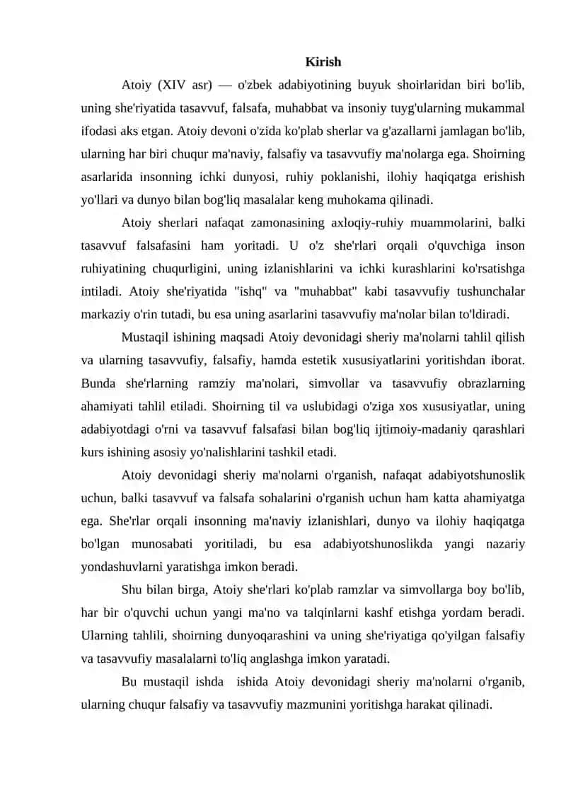 Atoiy She'riyatining xususiyatlari 2