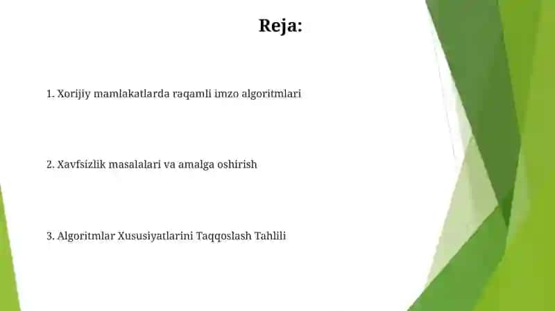Raqamli Imzo Algoritmlari 2