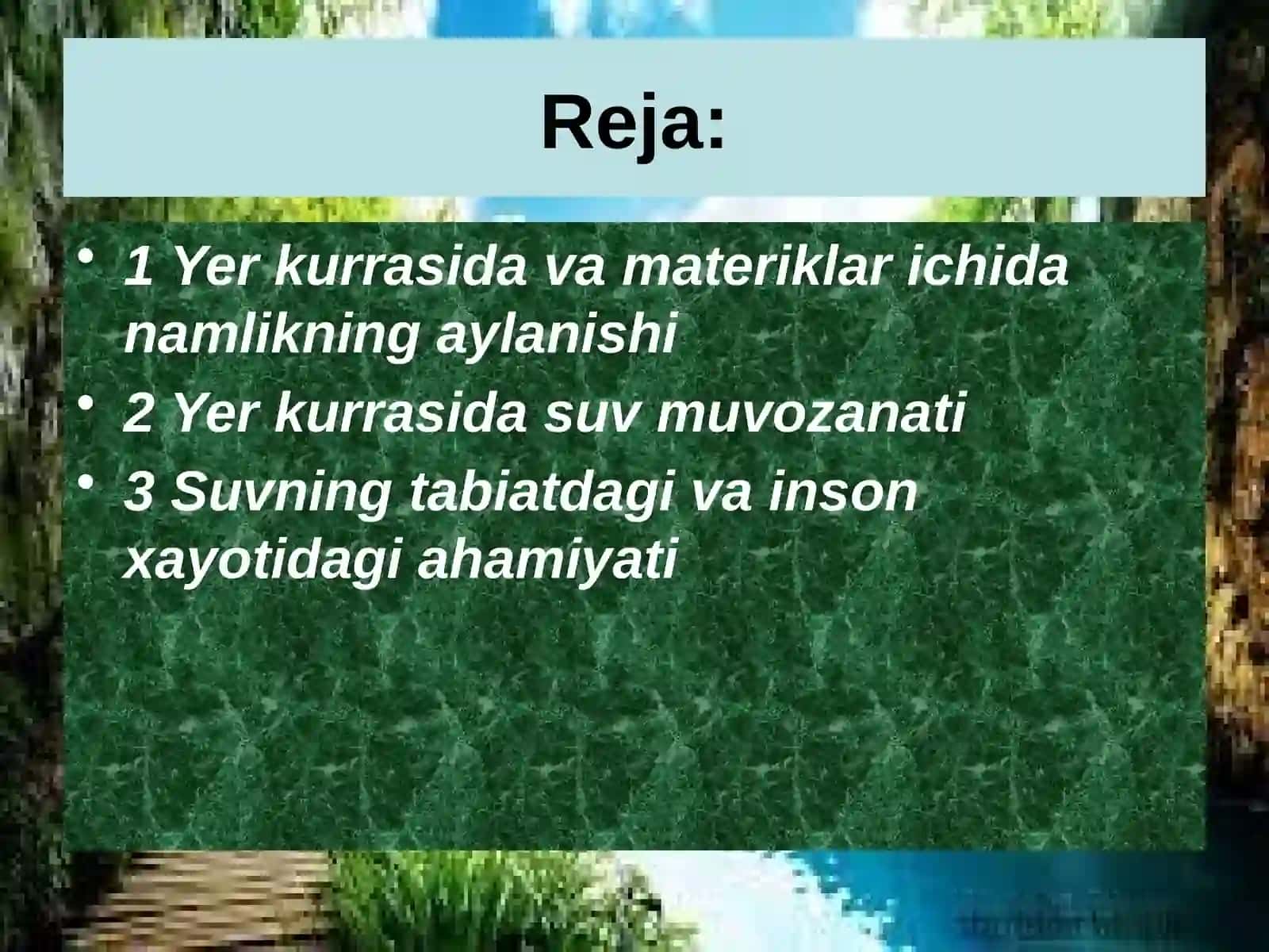 Tabiatda suvning aylanishi 2