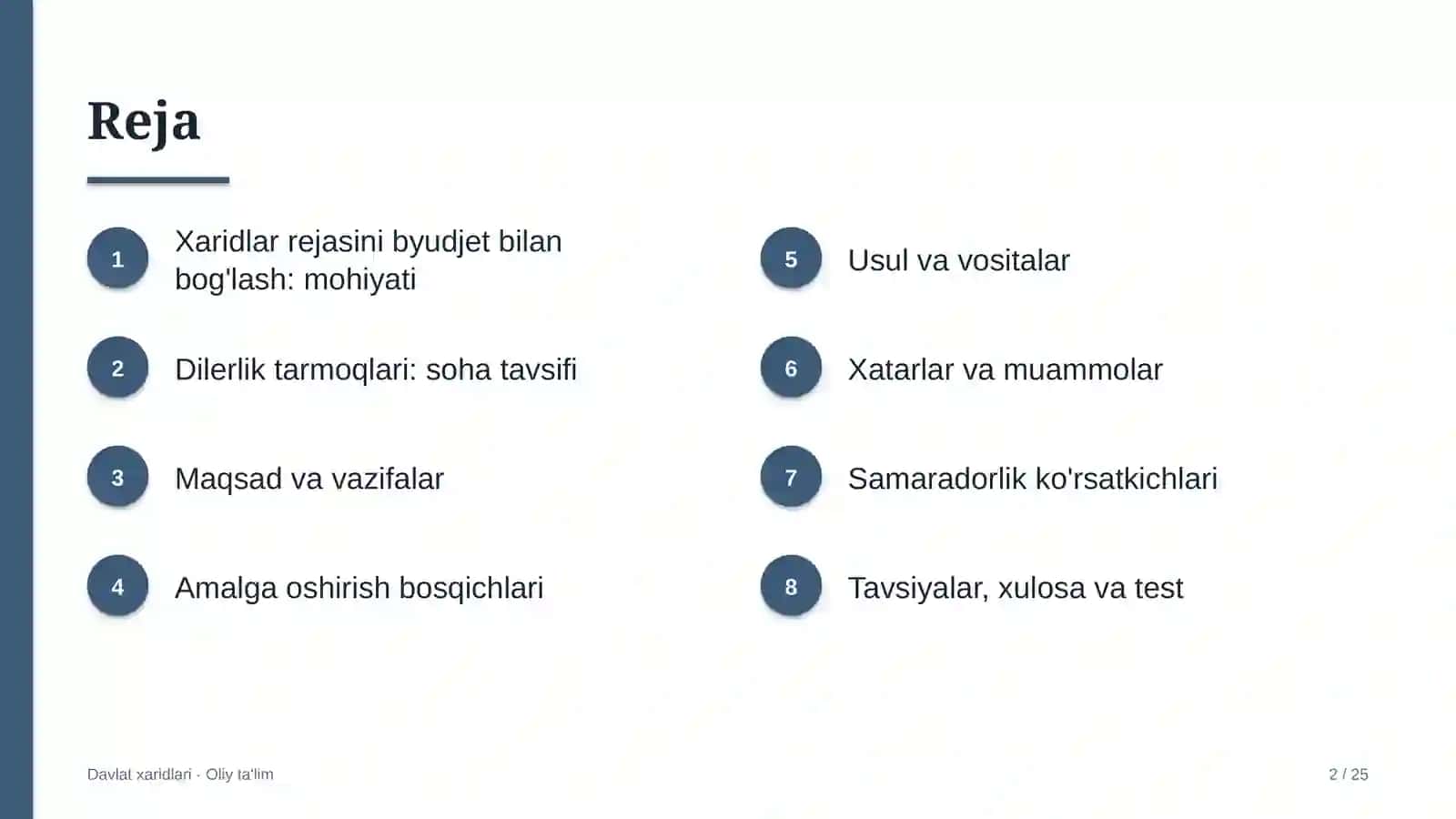 DAVLAT XARIDLARI · OLIY TA'LIM 2