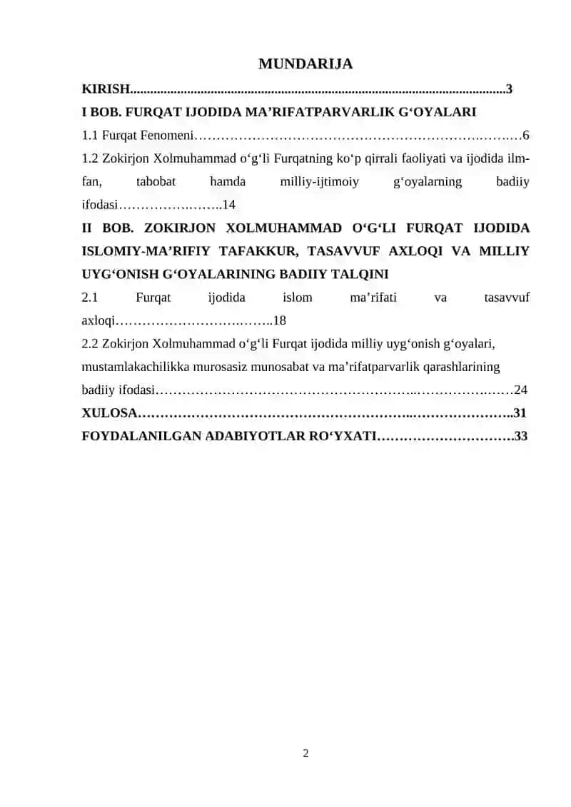 Furqat va jadidchilik. Tasavvuf taʼlimotiga oid qarashlari 2