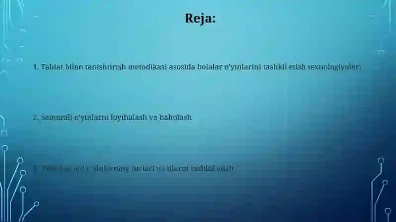 Tabiat bilan tanishtirish metodikasi asosida bolalar o'yinlarini tashkil etish texnologiyasi 2
