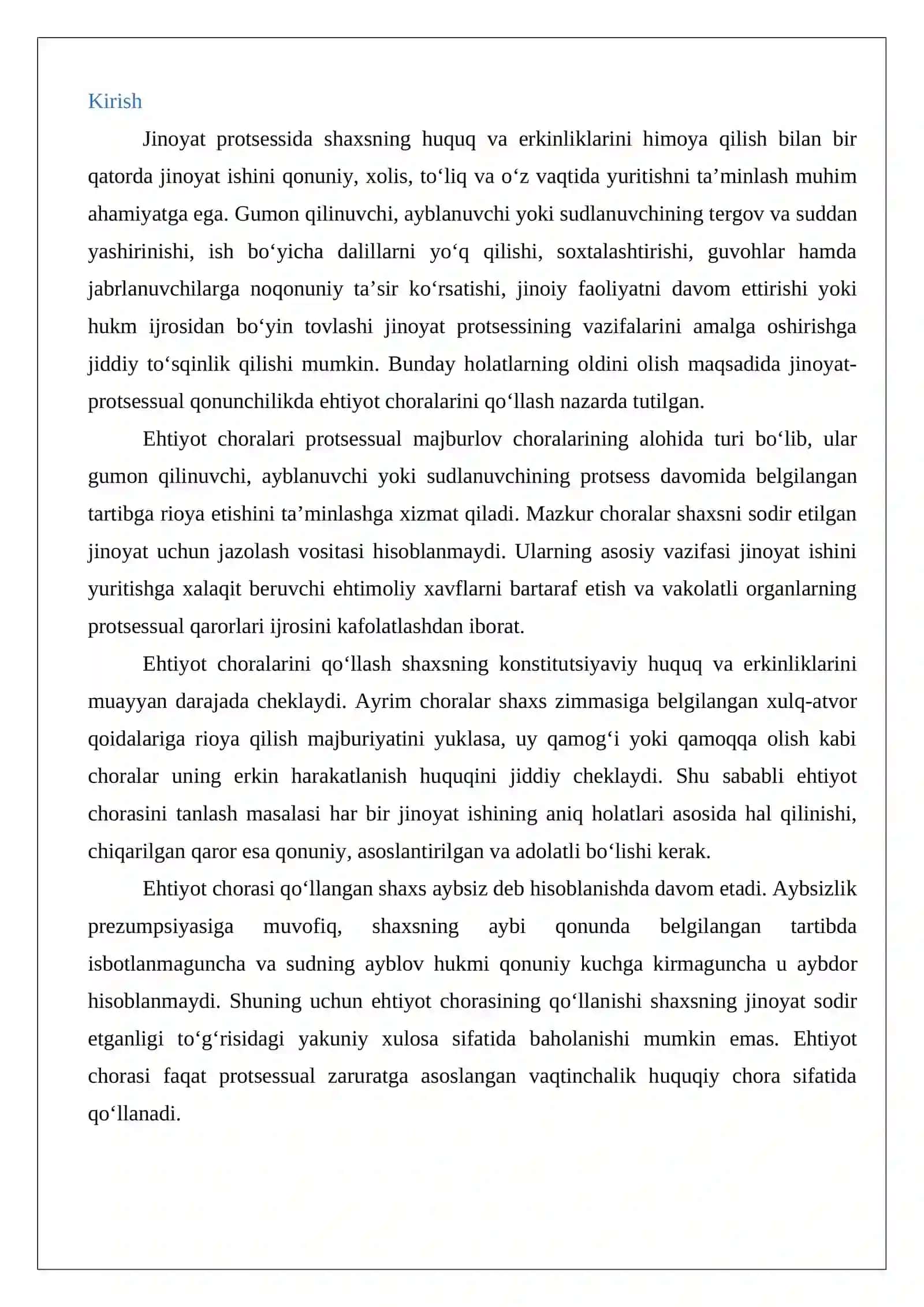 Ehtiyot choralarining umumiy tavsifi 2