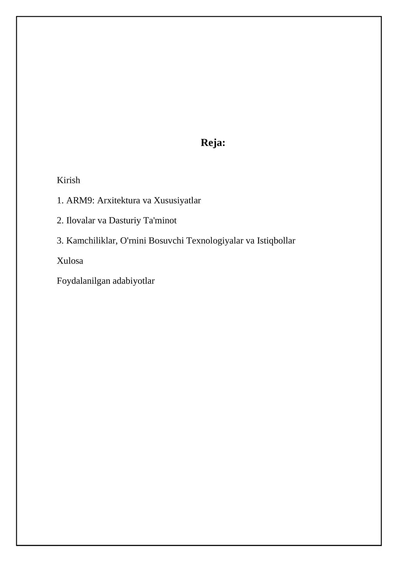 ARM9: Arxitektura va Xususiyatlar 2