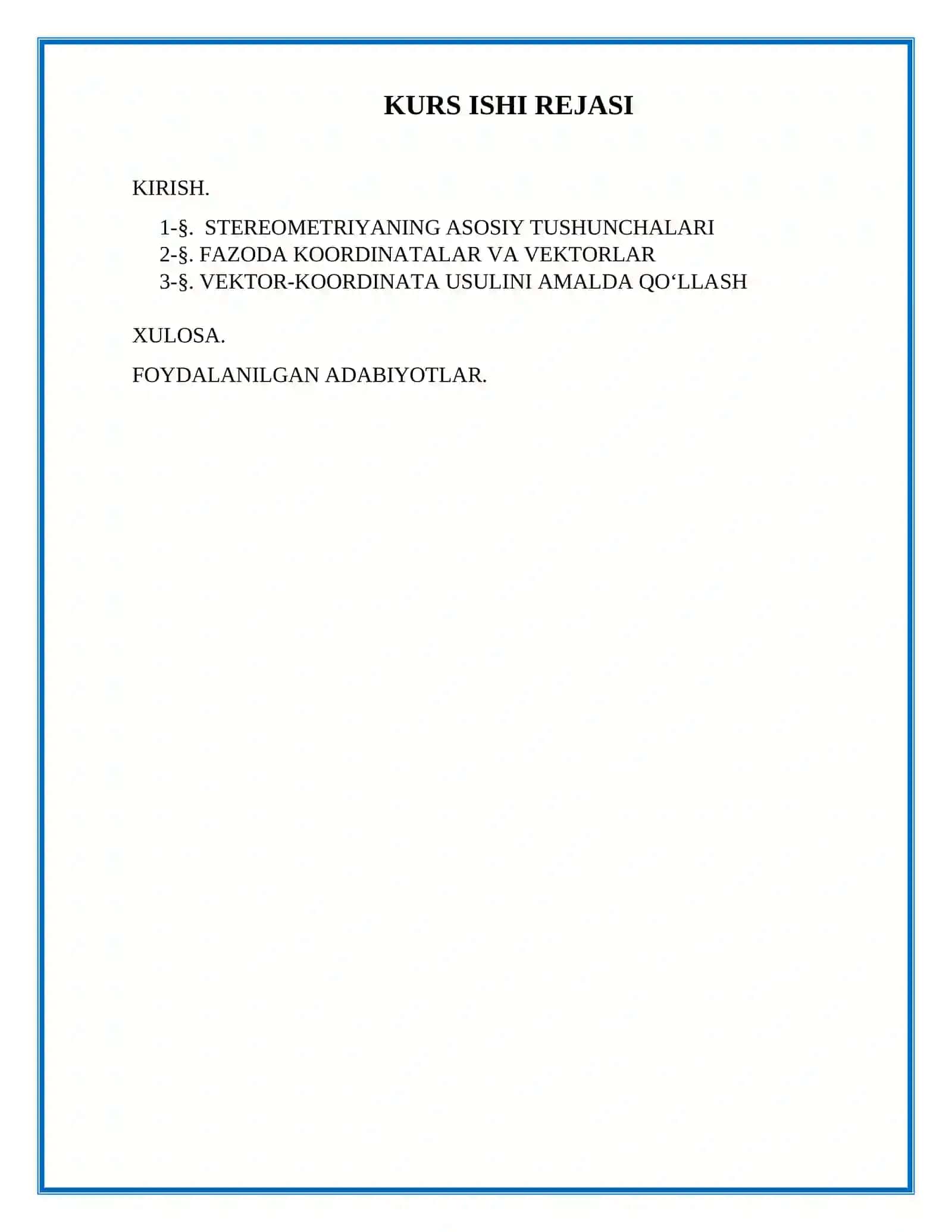 STREOMETRIYADA VEKTORLAR METODI 2