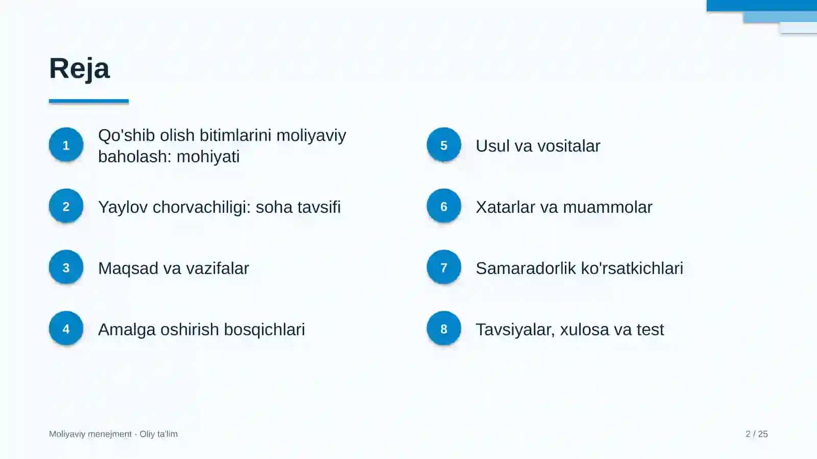 yaylov chorvachiligida qo'shib olish bitimlarini moliyaviy baholash 6903 2