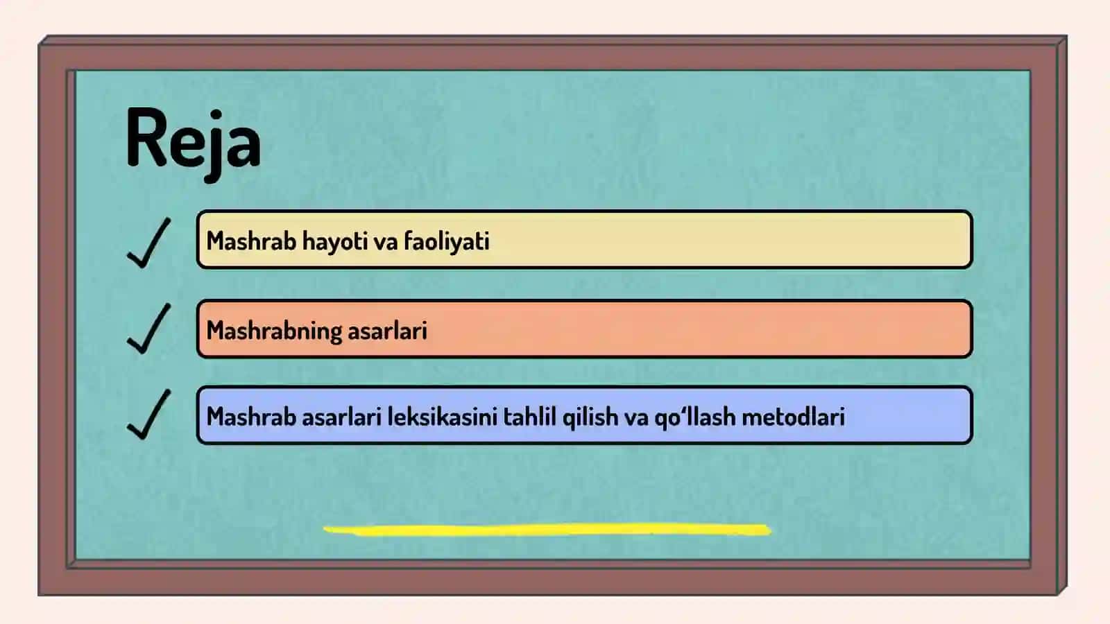 Mashrab asarlari leksikasi. 2