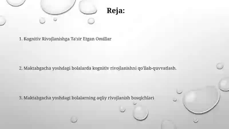 Kognitiv Rivojlanishga Ta'sir Etgan Omillar 2