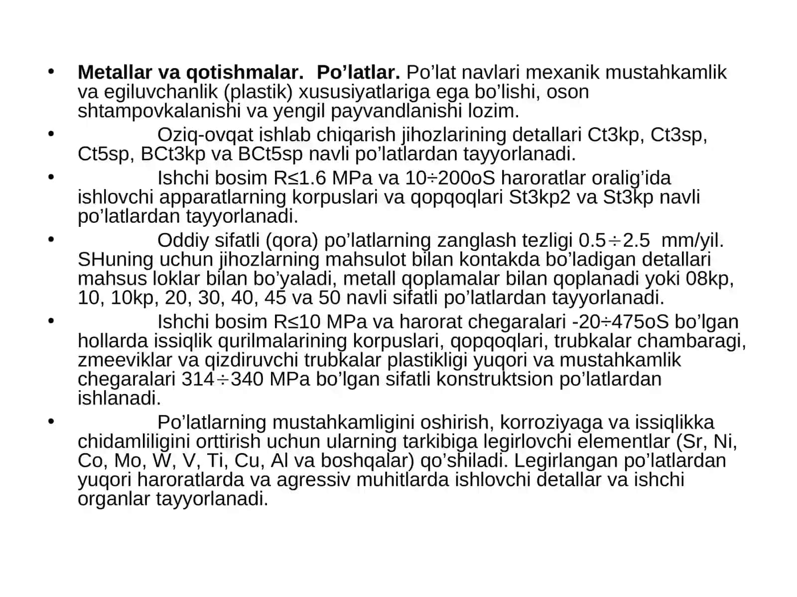 MASHINA DETALLARINI TAYYoRLASHDA FOYDALANILADIGAN MATERIALLAR 2