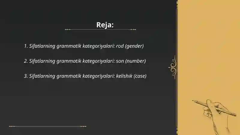 Lotin tilida Sifatlarning grammatik kategoriyalari 2
