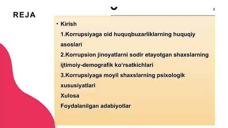 Korrupsiyaga oid huquq buzargan shaxslar kriminologik tavsiif 2