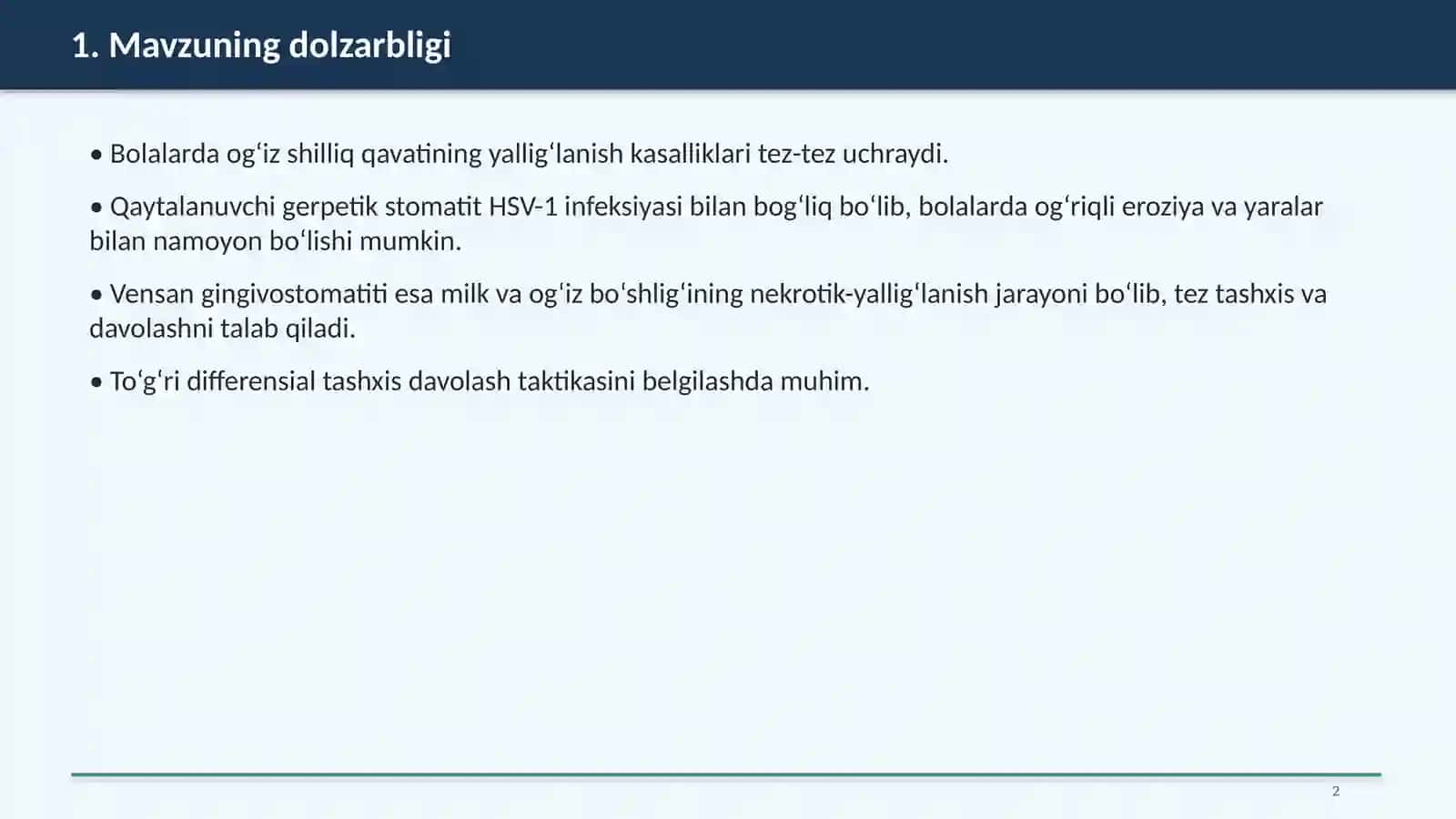 Bolalarda qaytalanuvchi gerpetik stomatit 2