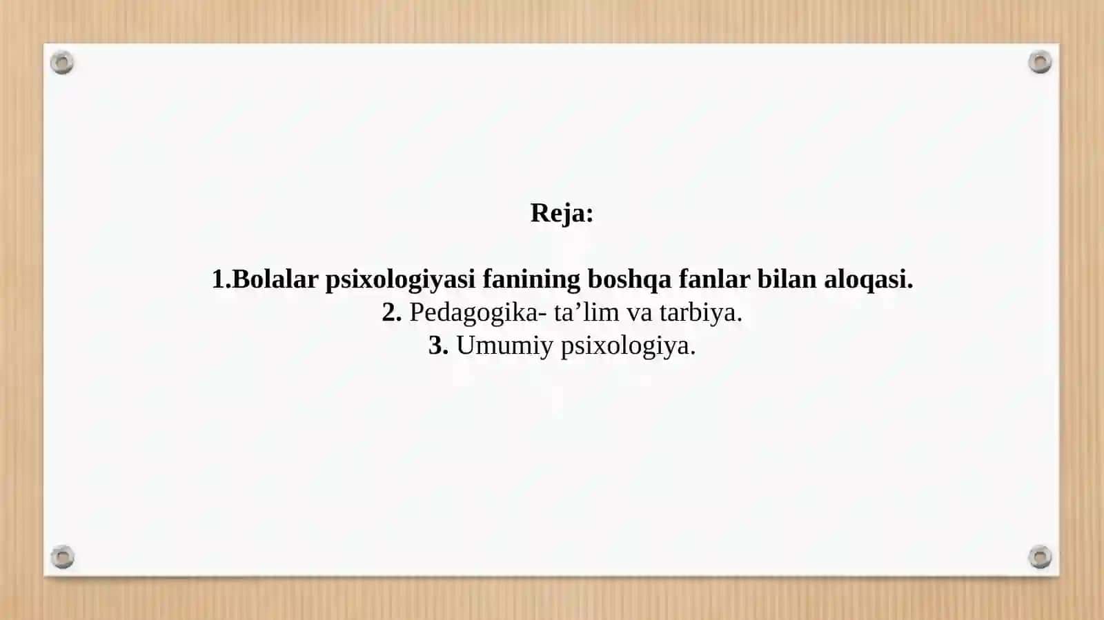 Bolalarpsixologiyasivapsixodiagnostikasifaniningboshkafanlarbilanaloqasi 2