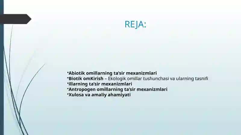 Turli ekologik omillarning tirik organizmlarga ta’sir etish mexanizmlari 2