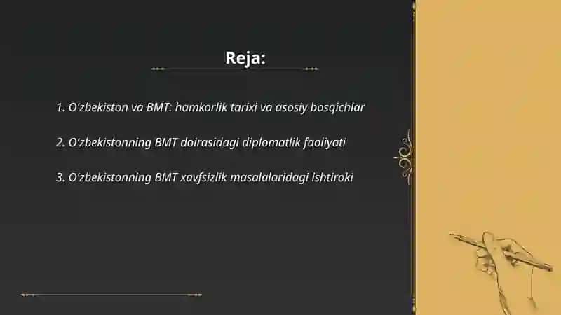 O'zbekistonning xalqaro tashkilotlar bilan hamkorlik aloqalari 2