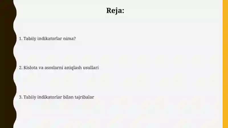 Tabiiy indikatorlar yordamida kislota va ishqorlarni aniqlaymiz 2