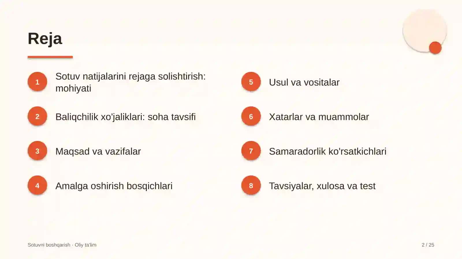 Baliqchilik xo'jaliklarida sotuv natijalarini rejaga solishtirish 2