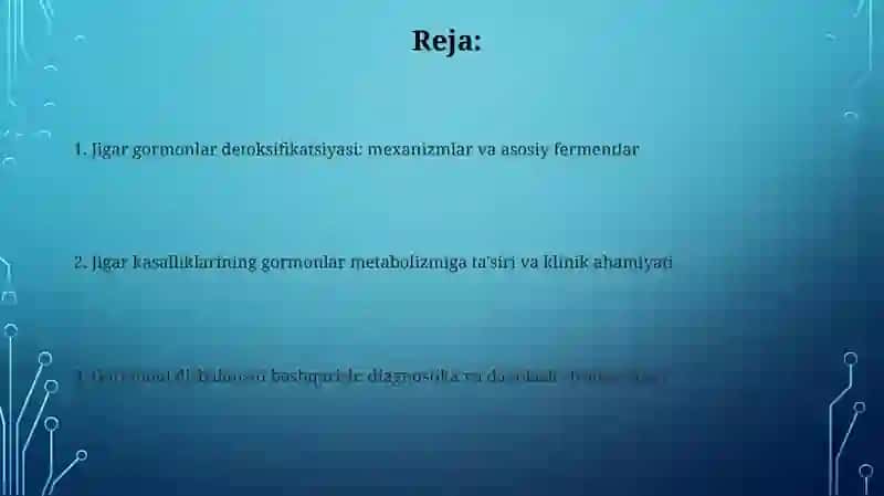 Jigarda gormonlarning zararsizlantirilishi, klinik ahamiyati 2