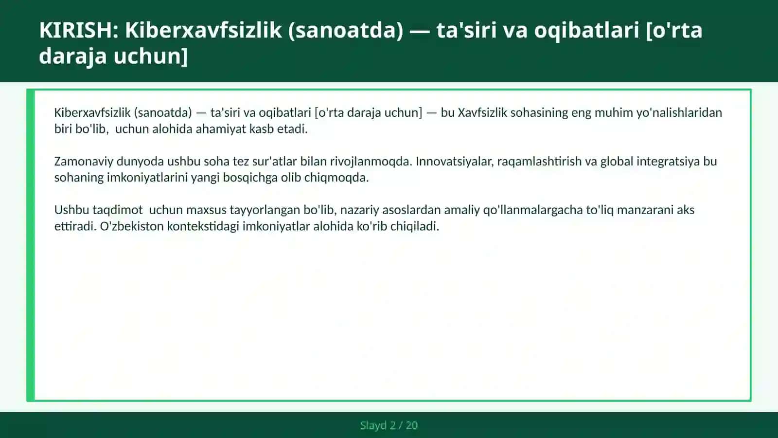 Kiberxavfsizlik (Sanoatda) — Ta'siri va Oqibatlari 2