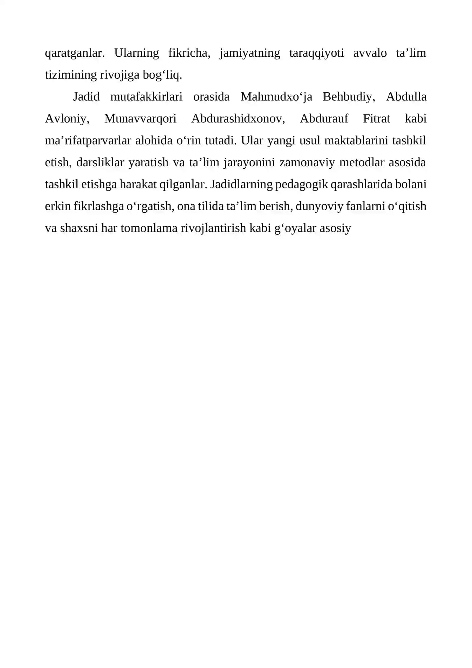 Jadid mutafakkirlarining pedagogik qarashlari va G‘arb Uyg‘onish davri pedagogikasining didaktik g‘oyalari 2