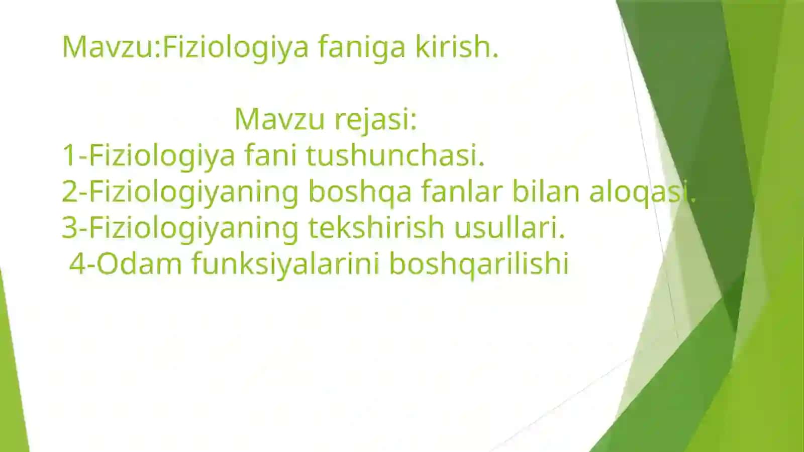 Fiziologiya faniga kirish 2