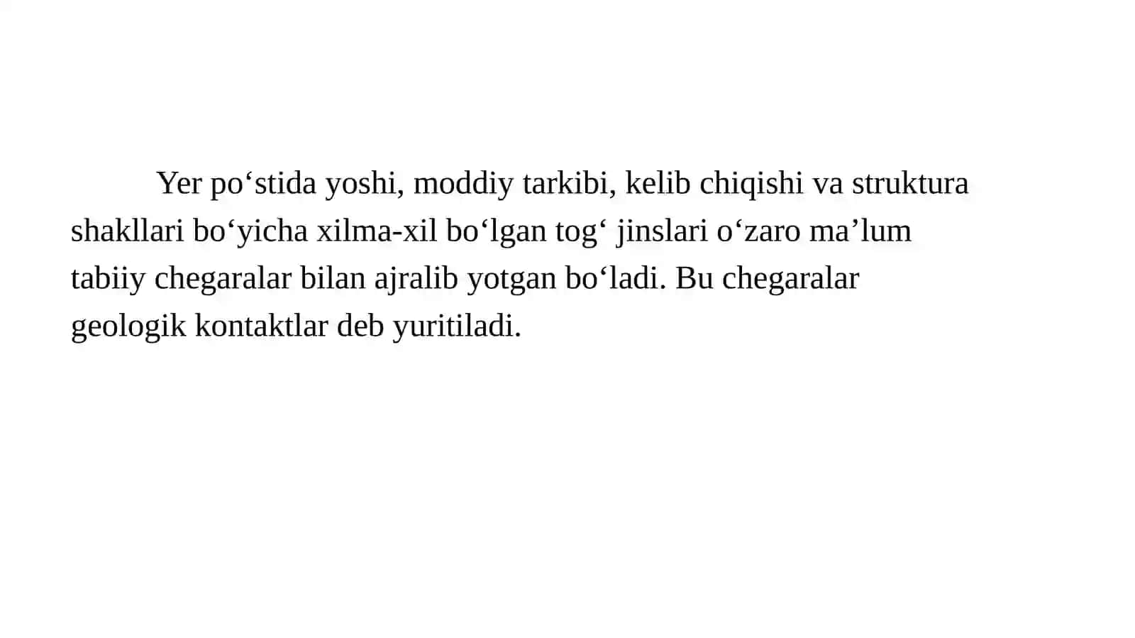 Qatlamlar orasidagi o‘zaro munosabatlar. Geologik kontakt va ularning turlari. 2