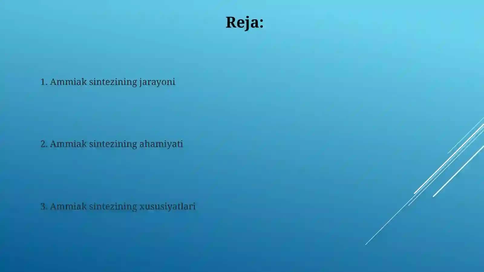 Ammiak sintezi jarayoni 2