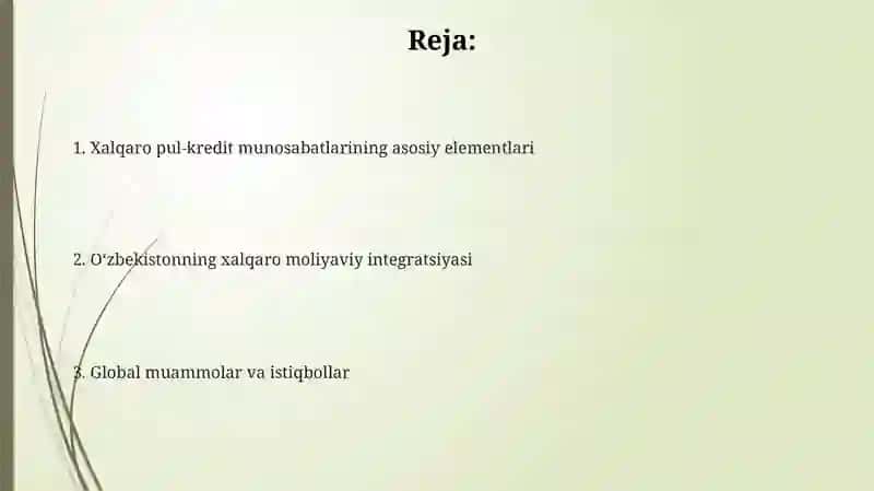 Xalqaro valyuta va kredit munasabatlari 2