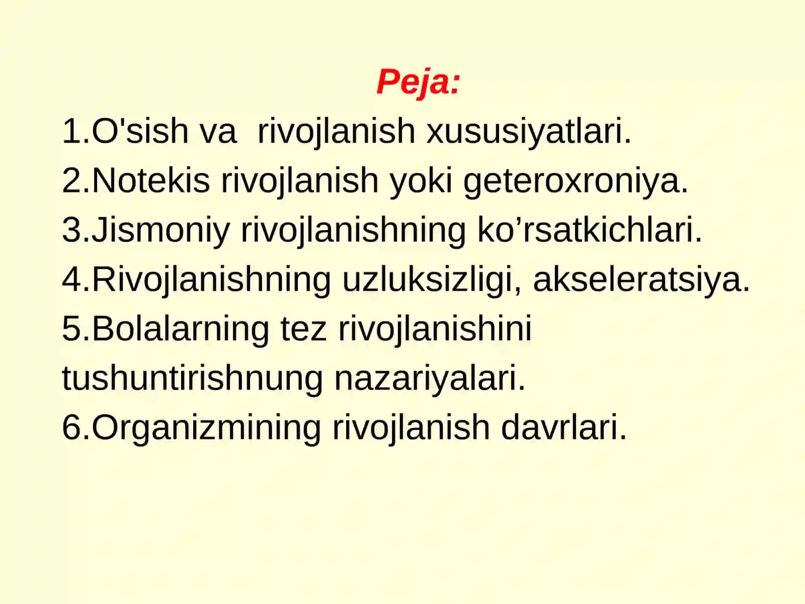 Bolalar va o'smirlar o'sishi va rivojlanishining umumiy qonuniyatlari 2
