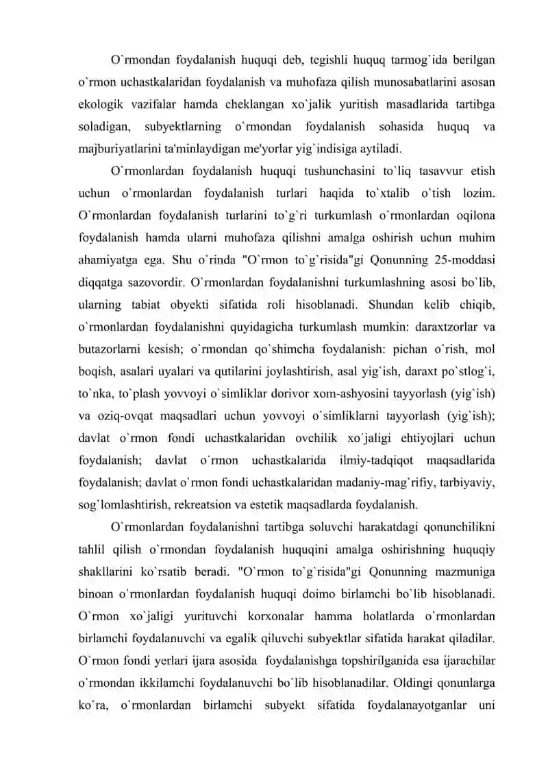 O`rmonlardan foydalanish 2