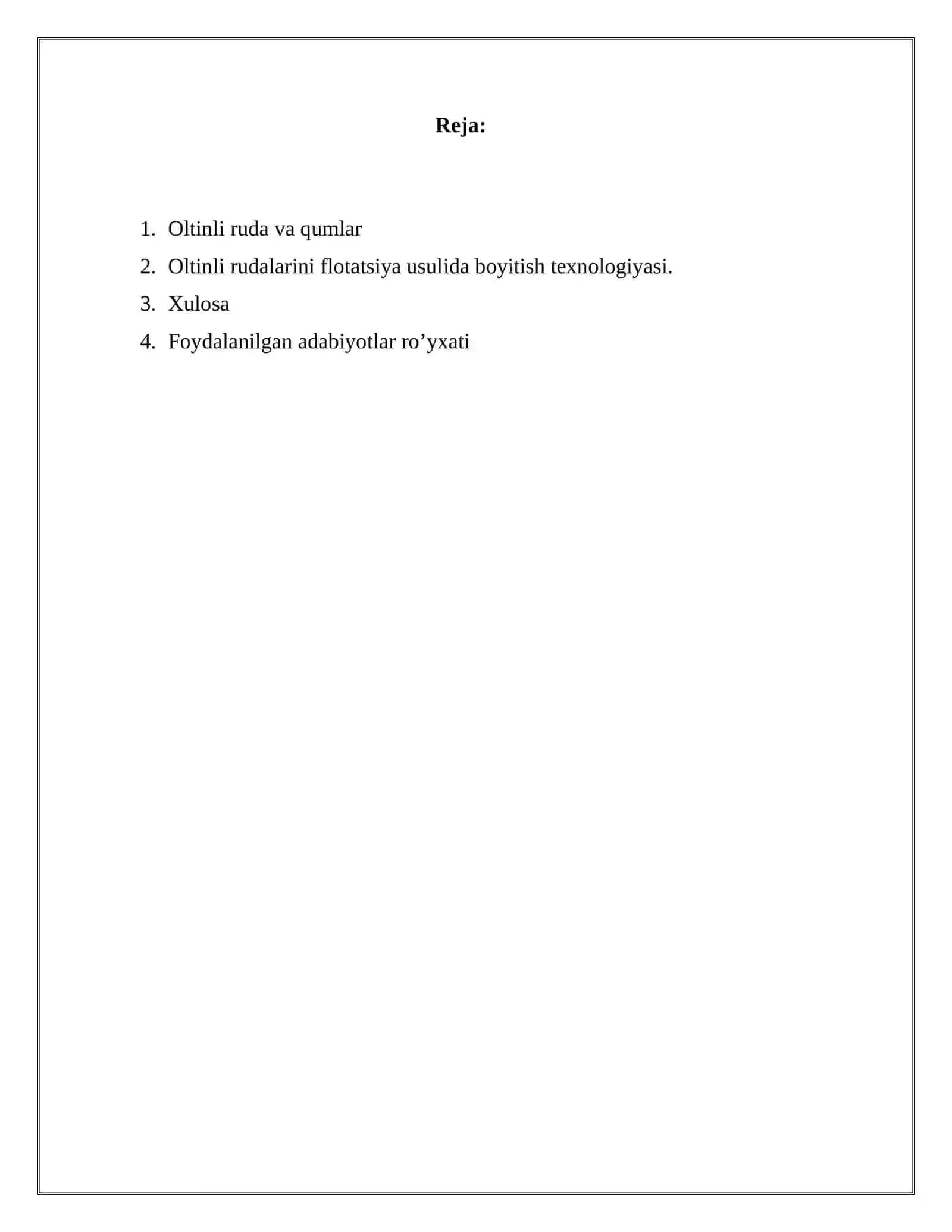 Nodir metal rudalarining boyitish texnologiyasi 2
