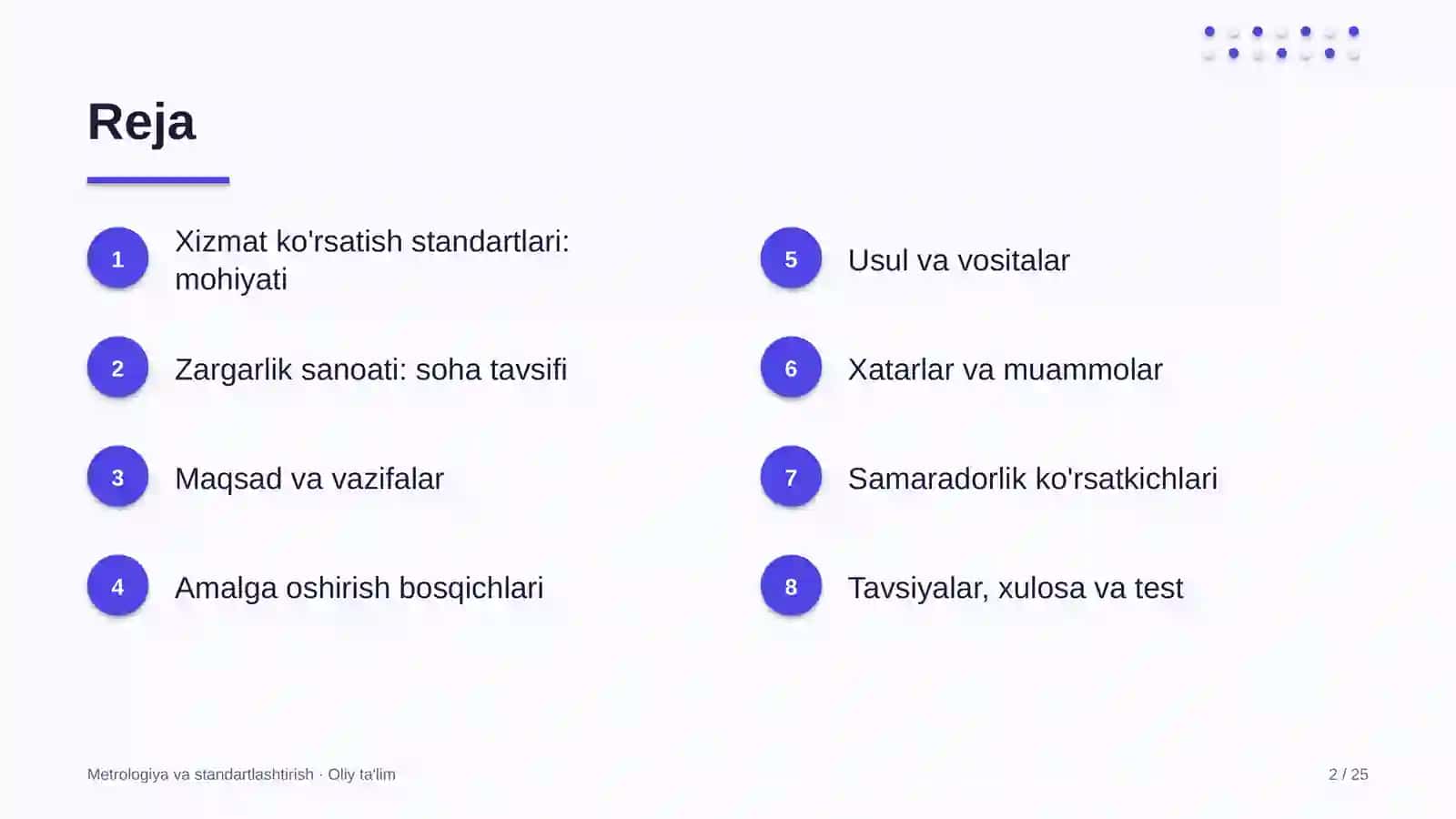 zargarlik sanoatida xizmat ko'rsatish standartlarini ishlab chiqish 2306 2