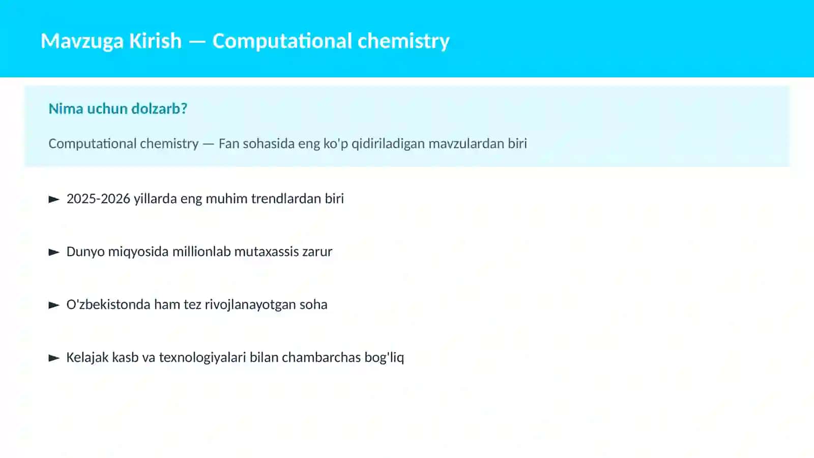 Computational chemistry 2