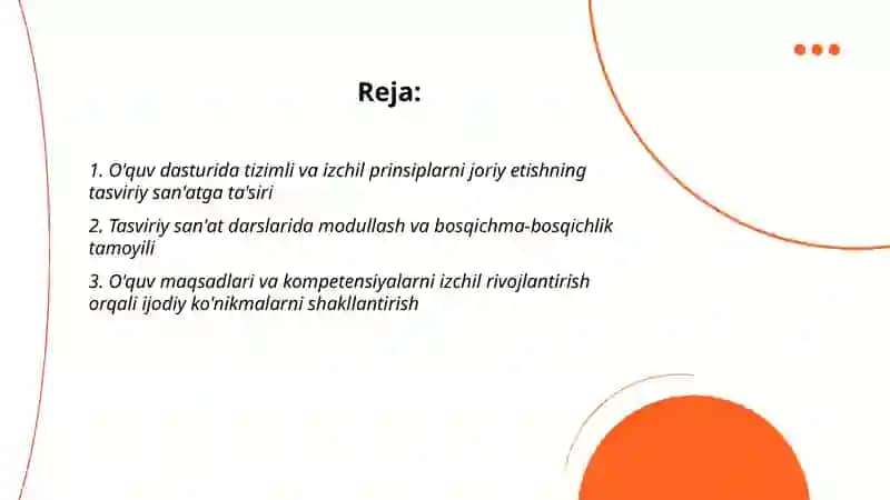 Ta'limning tizimlik va izchilik prinsiplarini amalga oshirish qoidalari tasviriy sanatga tasiri 2