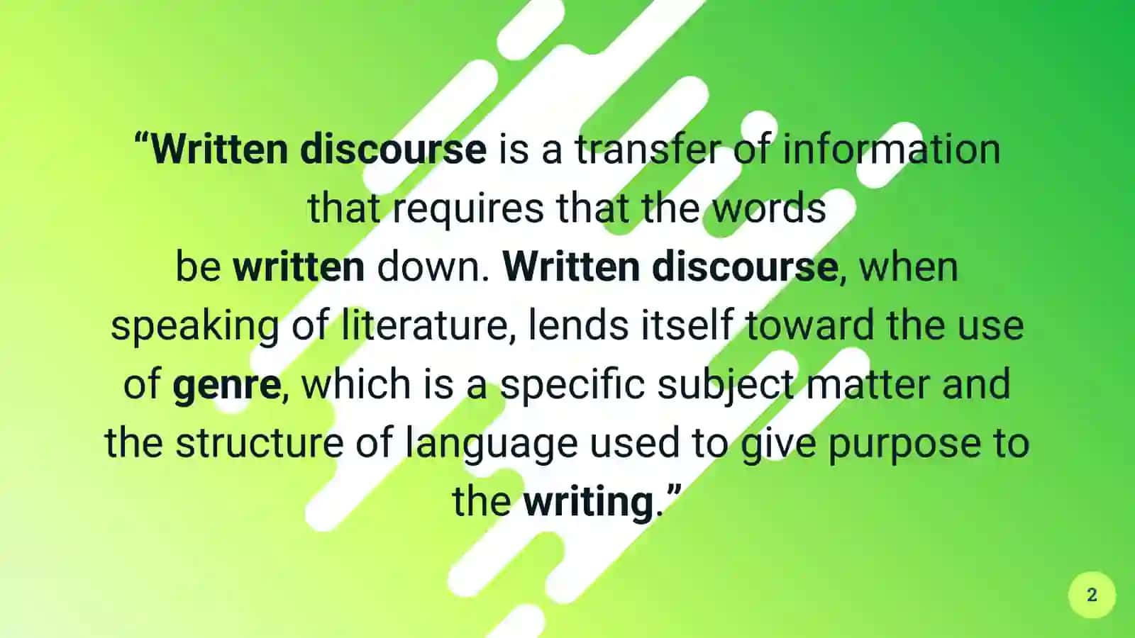 Genres in Written Discourse 2