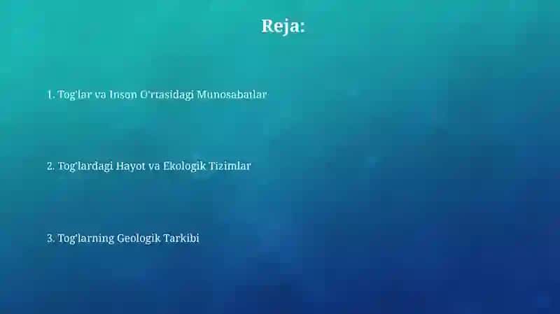 Tog'larning Geologik Tarkibi 2