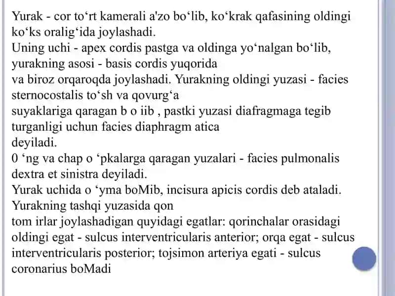Yurak sistemasi ,qon bilan taminlanishi, qon aylanish doiralari yoshga qarab oʻzgarishi 2