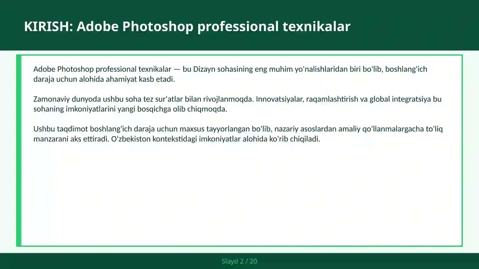 ADOBE PHOTOSHOP PROFESSIONAL TEXNIKALAR 2