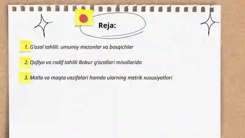 Gʻazal tahlili mezonlari 2
