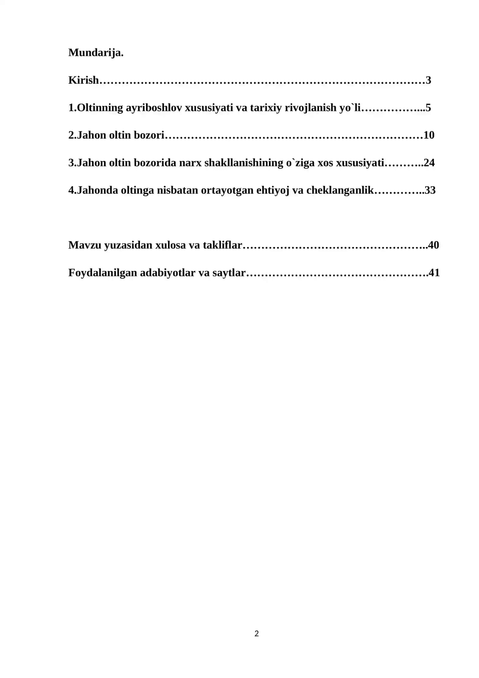 Jahon oltin bozori va oltin bozorida narx shakllanishining o`ziga xos xususiyatlari 2