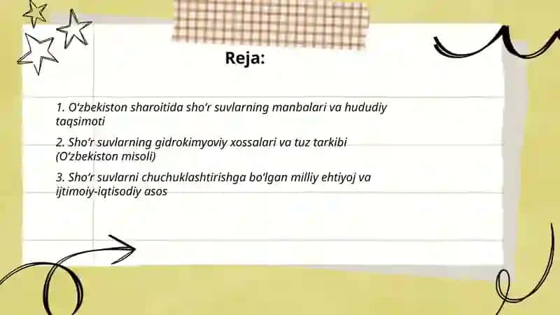 Oʻzbekiston sharoitida shoʻr suvlarni chuchuklashtirish gʻoyasini yaratish 2