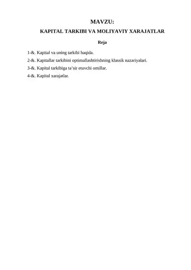 Moliyaviy hisobotlarning xalqaro standartlari fanidan REFERAT 2