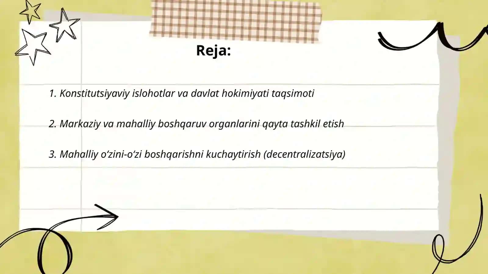 Mustaqillik yillarida davlat boshqaruvi tizimida amalga oshirilgan islohotlar 2