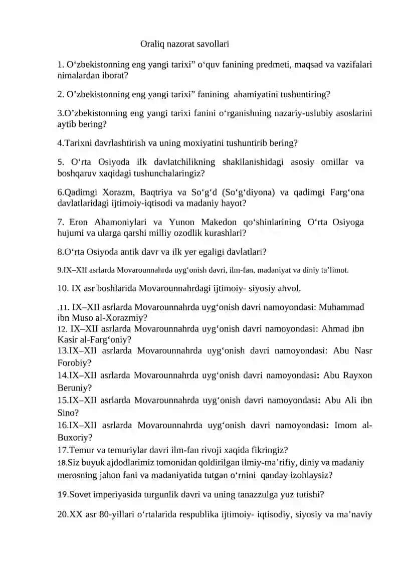 O'zbekistonning eng yangi tarixi 2