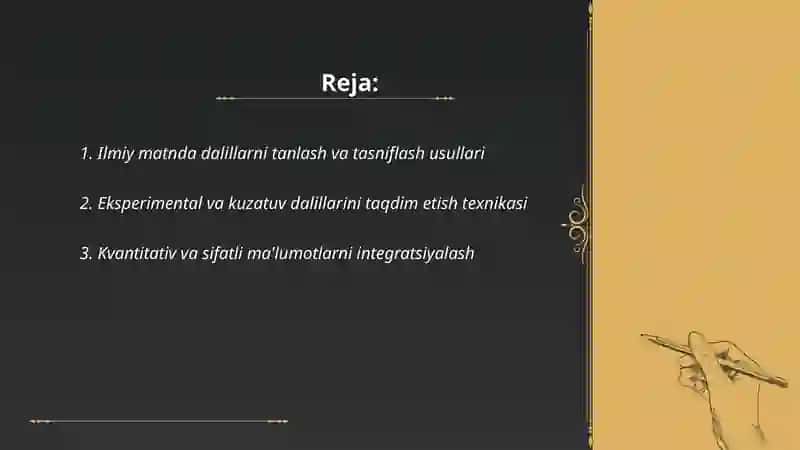 Ilmiy Matnda Dalillarni Tanlash va Tasniflash Usullari 2