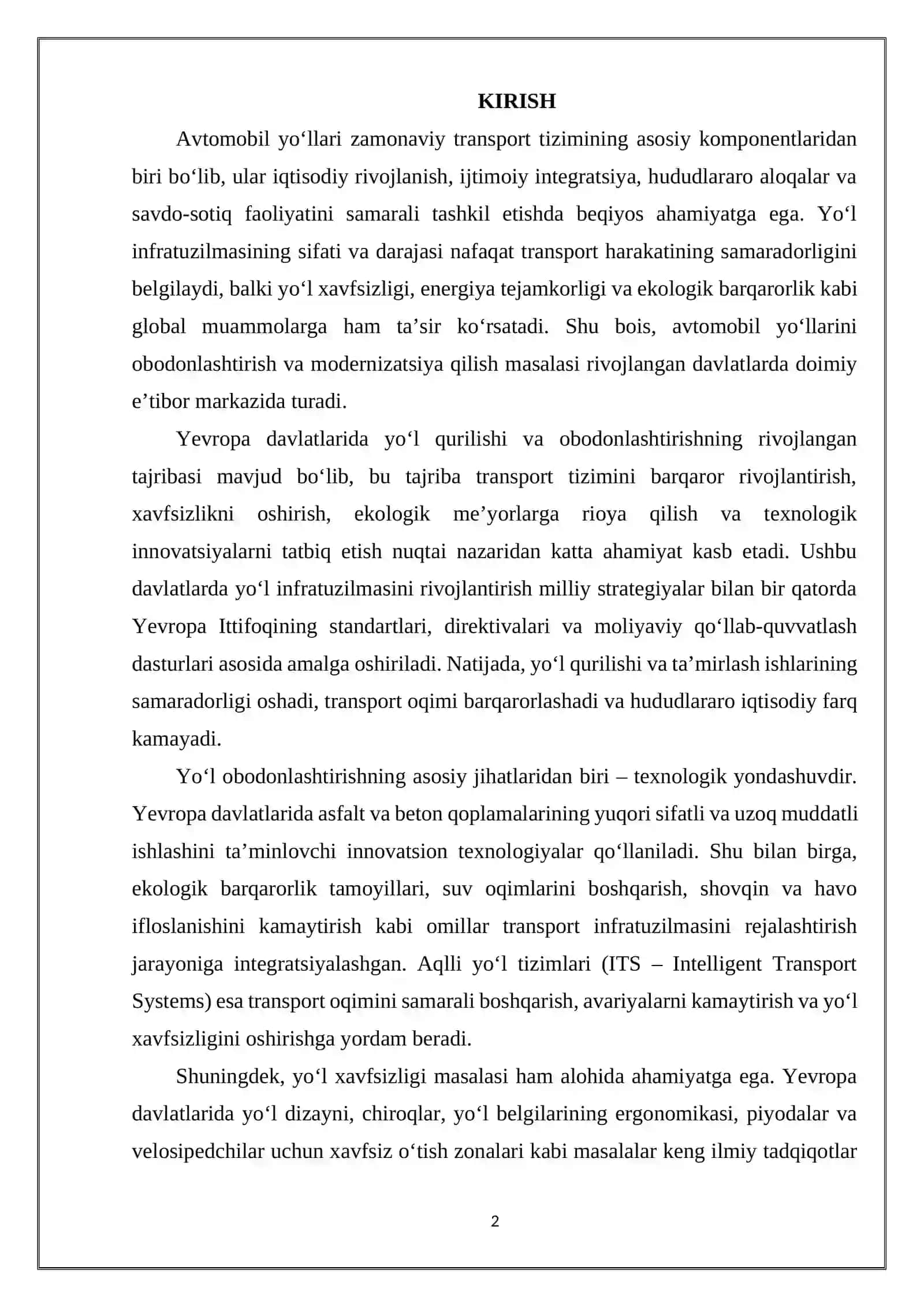 Avtomobil Yo'llarini Obodonlashtirish Bo'yi 2