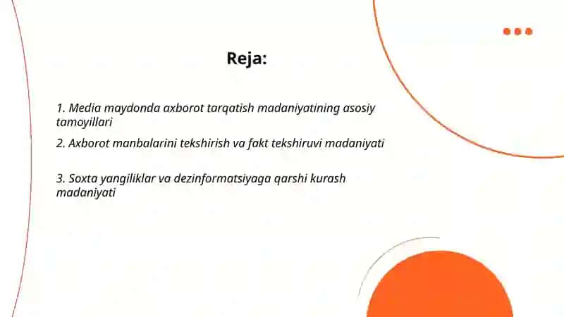 Media maydonda axborot tarqatish madaniyati 2