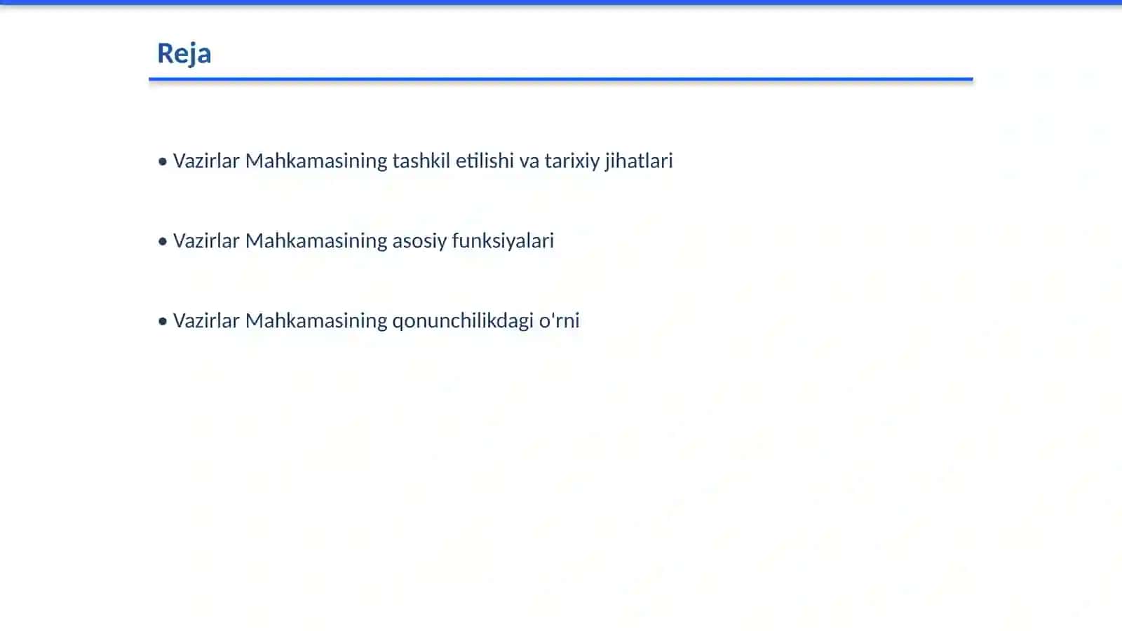 OʻZBEKISTON respublikasi vazirlar mahkamasi vakolatlari 2